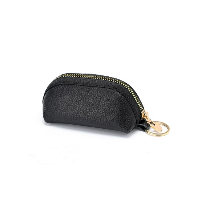 Monedero Cuero para Mujer Bolso Mano Lujo Con Color Sólido para Mujer (negro)