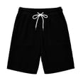 thumbnail image 4 of Ymyiu Summer Shorts for Men Mens Casual Shorts Golf Shorts Elastic Waist Pockets Phone Pocket Stretch Golf Beach Daily Wear Size L(Black, L), 4 of 5
