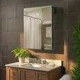 thumbnail image 2 of Bathroom Medicine Cabinet, Aluminum, Recessed Surface Mount, 20" x 24", Right Left Hinged, Mirrored Interior, 2 of 11