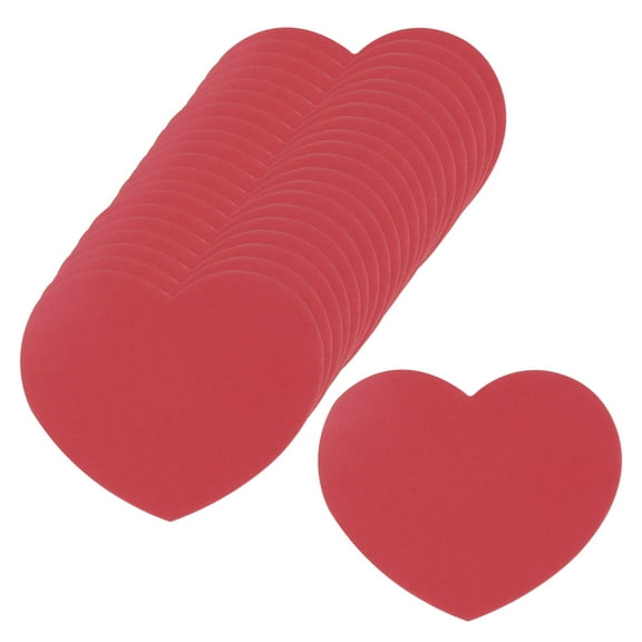 100Pcs Heart Cutouts Paper 2.5x3 Inch Cards for Valentines Day DIY Craft Art Project Red