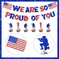 thumbnail image 6 of Military We Are So Pround of You American Flag Banner, Patriotic Soldier Cupcake Toppers for Military Soldier Graduation Decorations Greeting Police Homecoming Military Army Heroes Party Supplies, 6 of 6