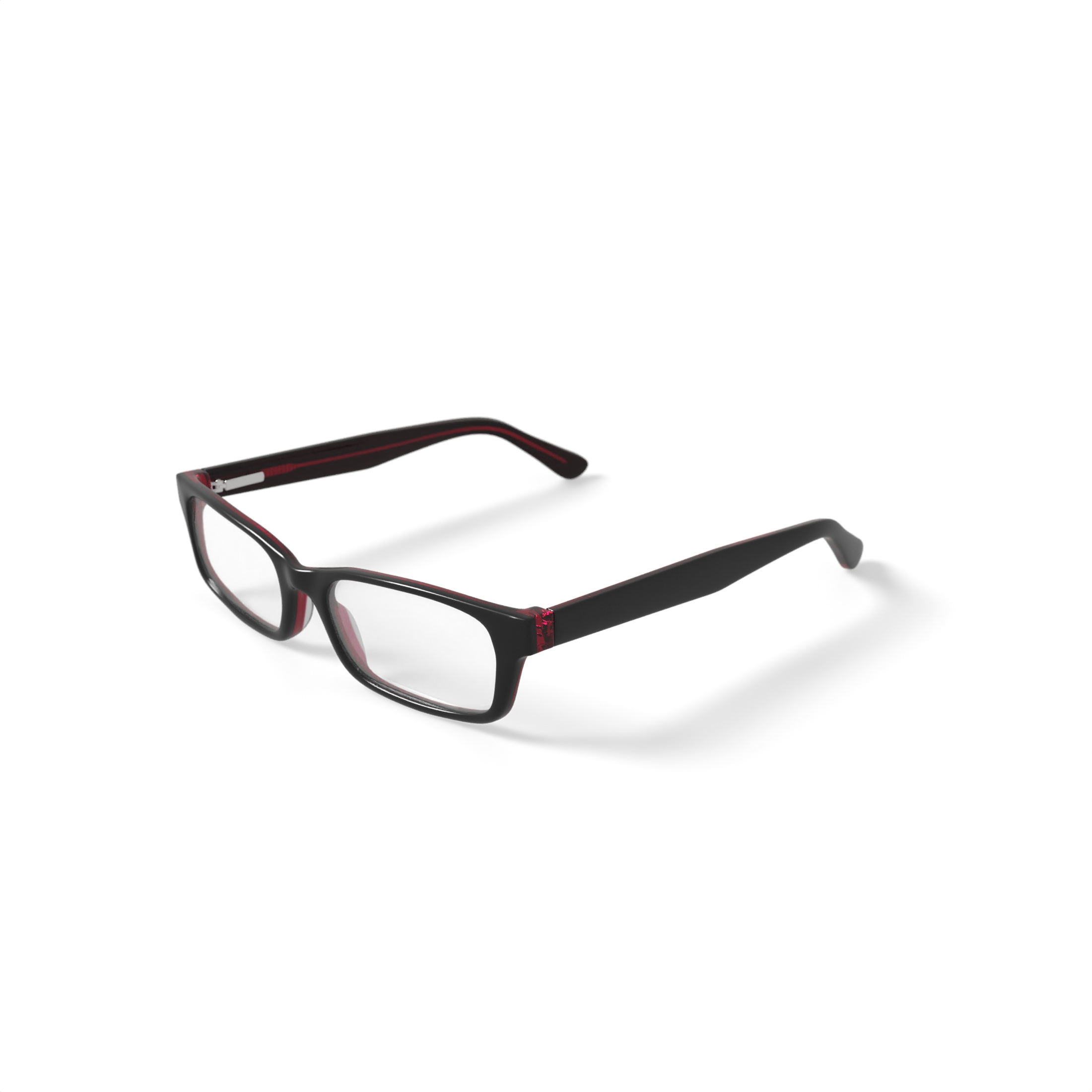 Walmart Youth FM17111 Rectangular Prescription Eyeglasses with Case, Black/Red
