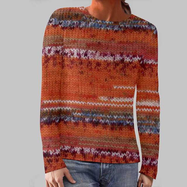 WILLBEST hoodies Chandail Chaud pour Femmes Pull d'Hiver avec Imprimé Col Rond Confortable Pull à Manches Longues Tricoté Décontracté Sweat à Capuche pour Femmes