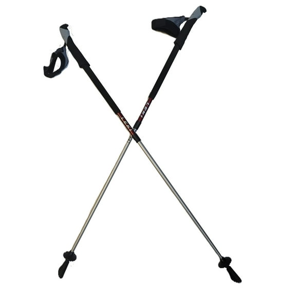 LEKI Nordic Walking Walker Unlimited Fully Adjustable Walking Pole 100-130cm  Red