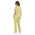 thumbnail image 2 of Women's Scrub Sets, Modern V Neck Scrub Top & Jogger Pant with 8 Pockets Professionals Soft Stretch Medical Nursing Uniforms Set (Yellow), 2 of 7