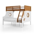 thumbnail image 5 of Furniture of America Dranden Solid Wood Twin over Full Bunk Bed in Oak, 5 of 13