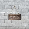 thumbnail image 3 of Employees Only | Rustic Dark Wood 5 x 10" Hanging Sign, 3 of 8