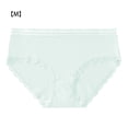 thumbnail image 2 of Guardurnaity TureClos, 3 uds., ropa interior de algodón para mujer, bragas transpirables para niña, bragas elásticas que absorben la humedad con borde de Ropa interior verde claro METRO, 2 of 6