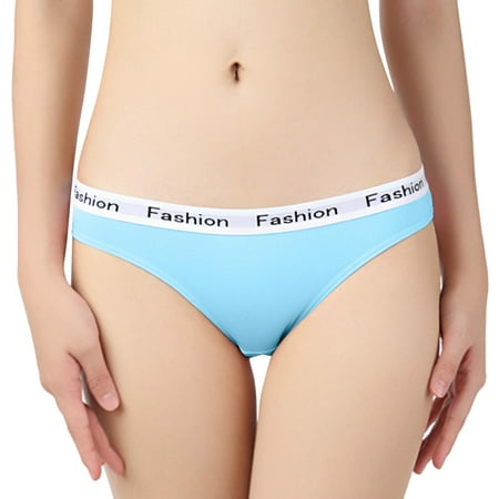 

Ykohkofe Women Cotton Panties Pack Hip Briefs Letters Wide Brim Solid Color Panties