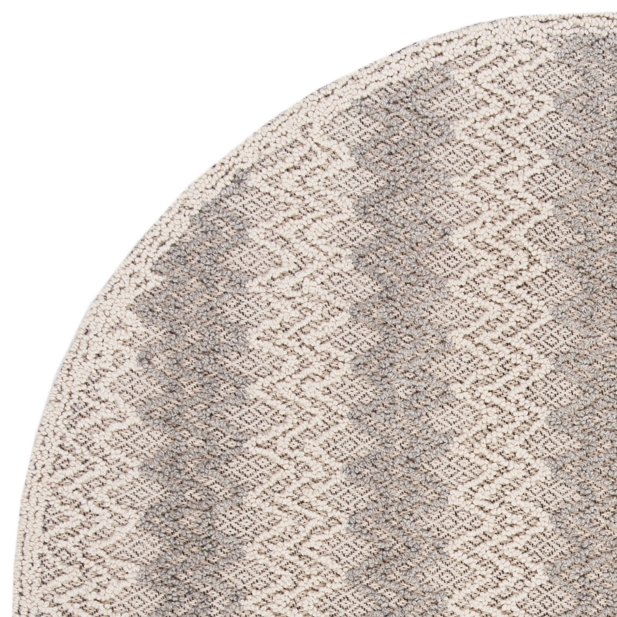 SAFAVIEH Trace Hermite Geometric Chevron Wool Area Rug, Blue/Black, 6' x 6' Round