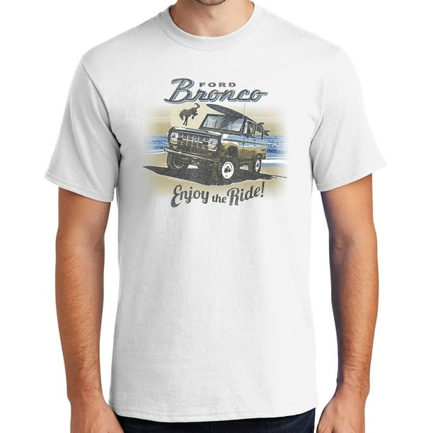 Buy Cool Shirts Ford Bronco Enjoy The Ride Cotton T-Shirt, 3XL White, Men's