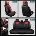 thumbnail image 6 of Tailored For 2005-2023 Toyota Tacoma Crew Cab Car Seat Covers PU Leather Full Set,Black&Red, 6 of 9
