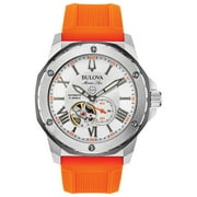 Bulova Men's Marine Star Automatic Orange Strap Watch - 98A226