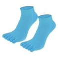 thumbnail image 7 of 4 Pairs Full Finger Toe Socks Men Women Non Slip Sticky Five Finger Socks for Sport Exercise Yoga Daily Fit Sky Blue, 7 of 7