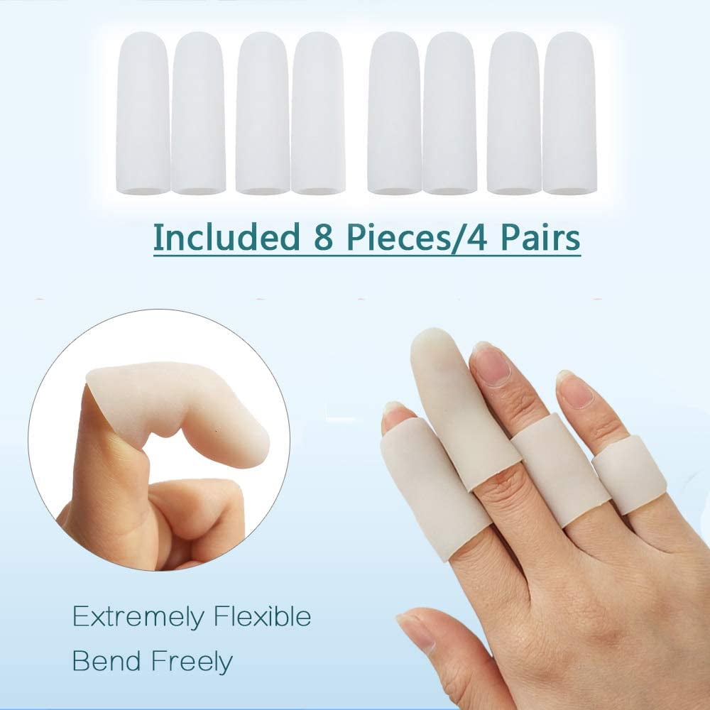 A Pair Silicone Gel Finger Protectors Finger Cots Cover Protection Finger  CCR