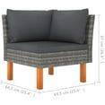 thumbnail image 4 of vidaXL Corner Sofas 2 pcs Poly Rattan and Solid Eucalyptus Wood, 4 of 4