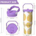 thumbnail image 4 of 30oz Handheld Travel Tumbler with Handle – Double Wall Stainless Steel Insulated Cup, Flip Straw Lid, Leak-Proof & BPA-Free for Hot and Cold Drinks – Durable Coffee & Juice Mug Pink, 4 of 7