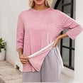 thumbnail image 4 of Post Shoulder Surgery Shirts for Women 3/4 Sleeve Tear Away Side Slit Crewneck Chemo Port Adaptive Clothing, 4 of 5