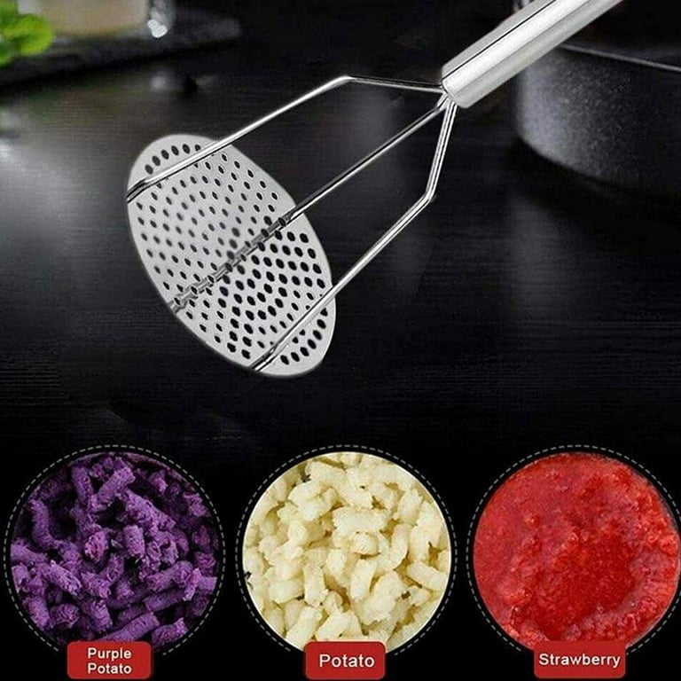 US$ 8.99 - Cooking Tool Potato Masher,Stainless Steel Gold Handle Potato  Ricer With Titanium Plating - m.