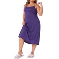 thumbnail image 4 of Conjunto de camisón de dos piezas para mujer Agnes Orinda en tallas grandes con batas, tirantes de espagueti, ropa de dormir suave, pijama de longitud completa 3X púrpura, 4 of 6