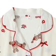 thumbnail image 6 of WCJM Button Front Pajama Set Womens Short Sleeve Lapel Print Top Matching Drawstring Shorts Lightweight Breathable Knit Summer Outfit, 6 of 7