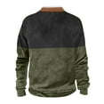 thumbnail image 3 of YLSDY Men's Soft Fleece Sweatshirt Long Sleeve Quarter Zip Pullover Stand Collar Sweatshirt Plush Vintage Color Block Sweater Green XXXXL, 3 of 3