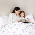 thumbnail image 4 of Erosebridal Dreamy Princess Kawaii Bowknot 7-Piece Bedding Comforter Set For Bows Lovers,Kawaii Bowknots Bow Tie King Bedding Sets,Purple White,Reversible, 4 of 7