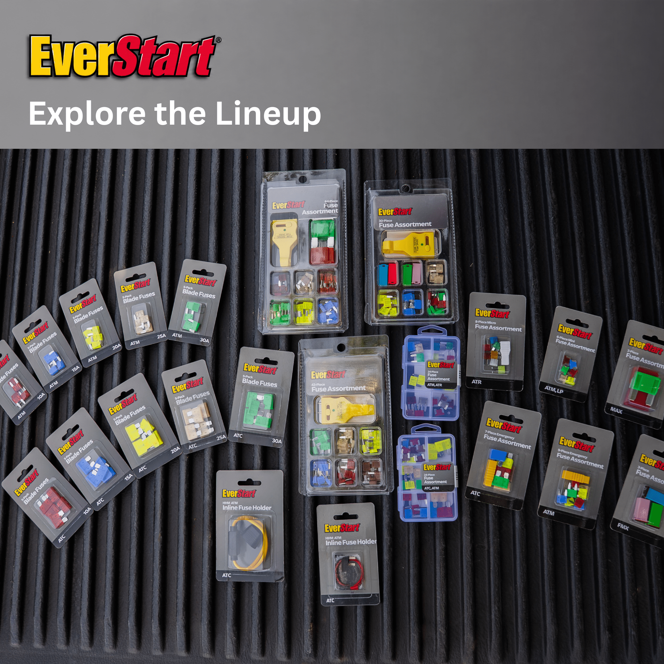 EverStart Low Profile Mini Blade Fuse Assortment Kit 6-Pack for Auto, Marine, and Electronics