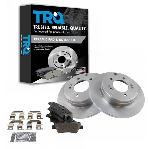 TRQ Brake Pad & Rotor Kit Brake Pads Brake Rotor Ceramic Fits Select 2016-2019 Hyundai Sonata 2016-2018 Kia Optima
