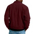 thumbnail image 4 of Men's Minimalist Solid-Colored Casual Long-Sleeve Button Jacket, Red, XXL, 4 of 6