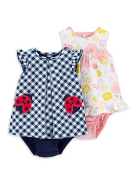 Child of Mine by Carter's Baby Girl Short Sleeve Dress, 2pk
