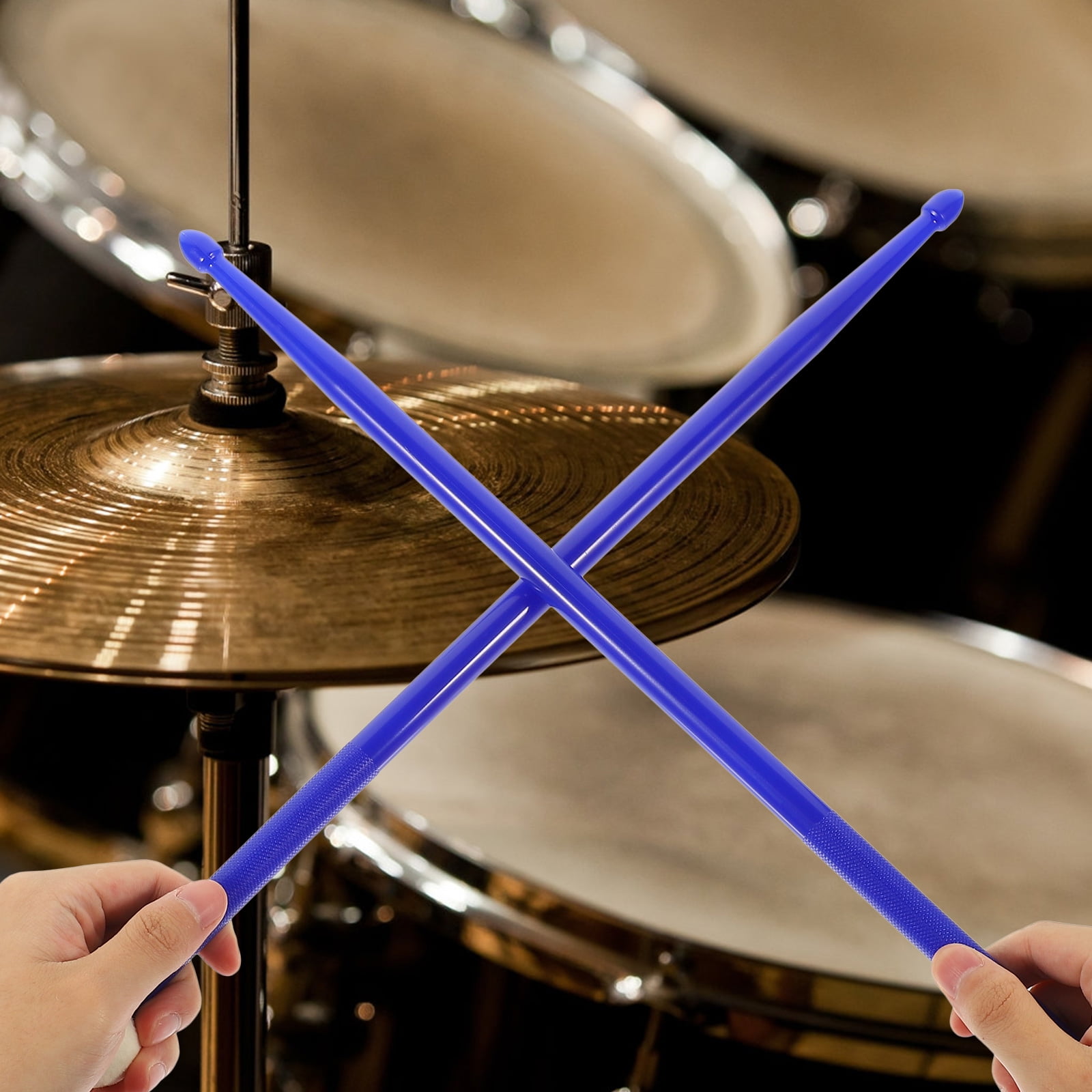 RENACLIPY Dark Double-Ended Drumsticks with Nylon and Felt Tips, 1 Pair for Versatile Drum Playing