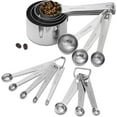 thumbnail image 1 of MISSUNNY 16-Piece Measuring Cups and Spoons Set, Stainless Steel Measuring Cups Metal Measuring Spoons Tad Dash Pinch Smidgen Drop Mini Measuring Spoons for Measuring Kitchen Liquid Dry Ingredients, 1 of 4
