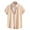 Khaki, variant on Men's Casual Short Sleeve Button-Down Shirt, Solid Color Polyester Top for Summer Outdoor Wear