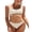 White, variant on Sociala Bikini Set for Women Two Piece Swimsuits Mid Waisted Adjustable Wide Straps Belt Backless