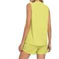 thumbnail image 3 of Oksale Summer Outfits for Women Trendy Notch Neck Tank Tops Casual Loose Shorts with Pockets Beach Vacation Yellow L, 3 of 6