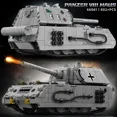 thumbnail image 3 of Honchoes Panzer VIII Maus Tank Building Set Compatible with Lego Army WW2 Model for Adults Boys 802 Pcs, 3 of 5