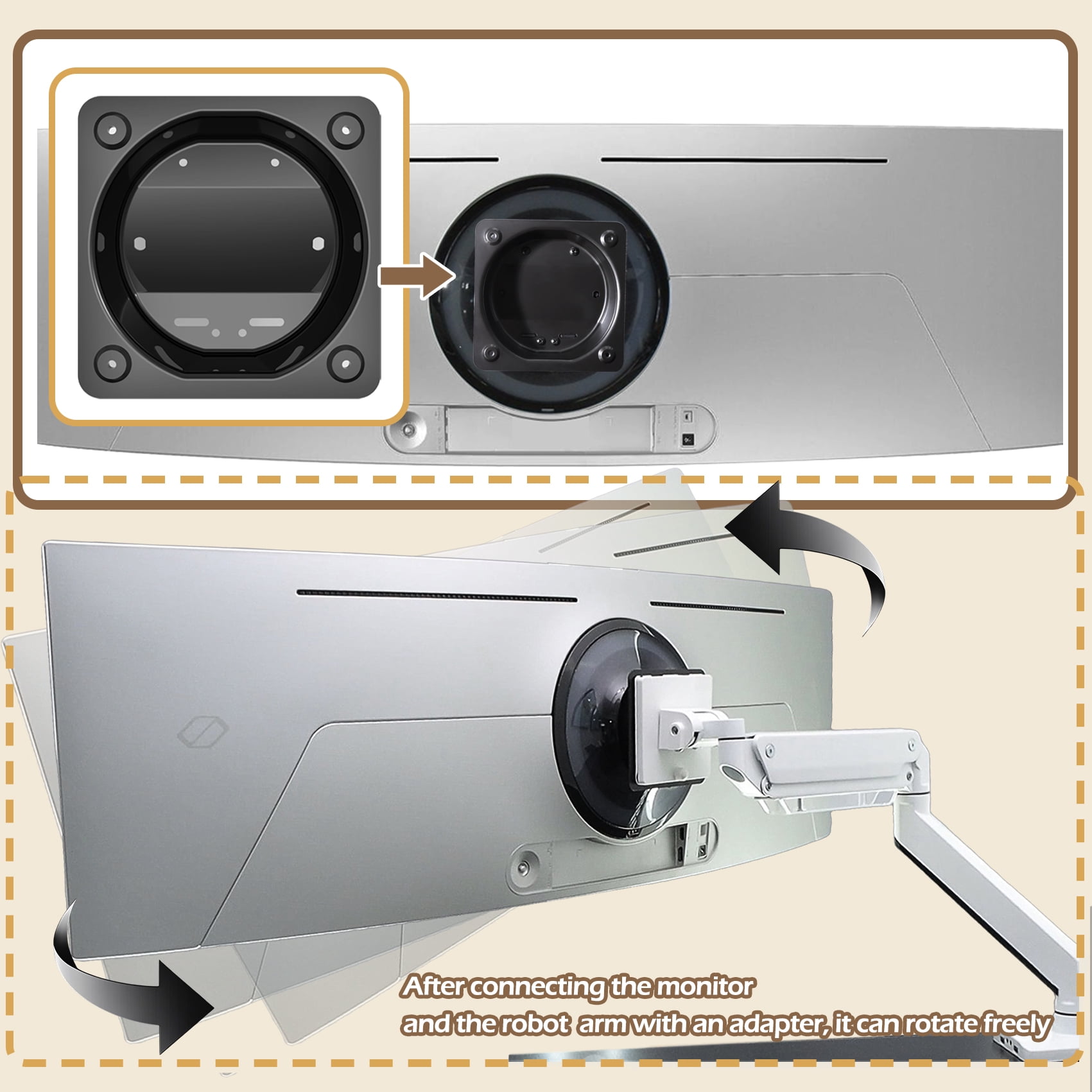 Wall Mount Adapter Brackets Compatible with Samsung Odyssey G9 49