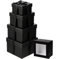 thumbnail image 1 of Square Gift Boxes with Lids for Presents Small Black Gift Boxes with Clear Window Nesting Boxes Set of 4 Flower Box for Arrangements, Mother's Day, 1 of 5