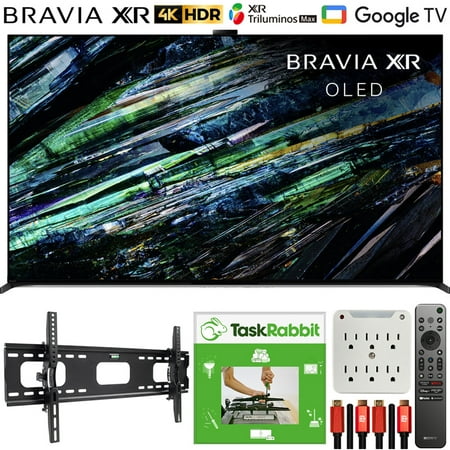 Sony XR65A95L BRAVIA XR A95L 65 inch QD-OLED 4K HDR Smart TV with Google TV (2023) Bundle with TaskRabbit Installation Services + Deco Gear Wall Mount + HDMI Cables + Surge Adapter