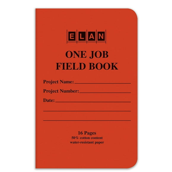 Elan Publishing Company One-Job Sadd Stiched Field Surveying Book 4 ⅝ x 7 Orange Stiff Cover (Pack of 12)