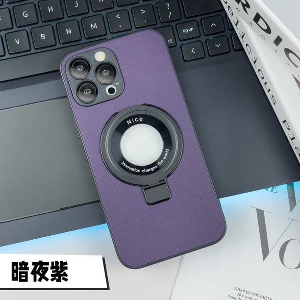 Funda de cuero con soporte de anillo magnético para iPhone, 11, 12, 13, 14 Pro Max, 14Plus, soporte de dedo, protección de lente, cubierta a prueba de golpes Fivean unisex