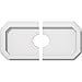 thumbnail image 3 of Ekena Millwork CMP12X6ED2-02000 2 in. ID x 4 in. Rectangle Emerald Architectural Grade PVC Contemporary Ceiling Medallion - 2 Piece, 3 of 4