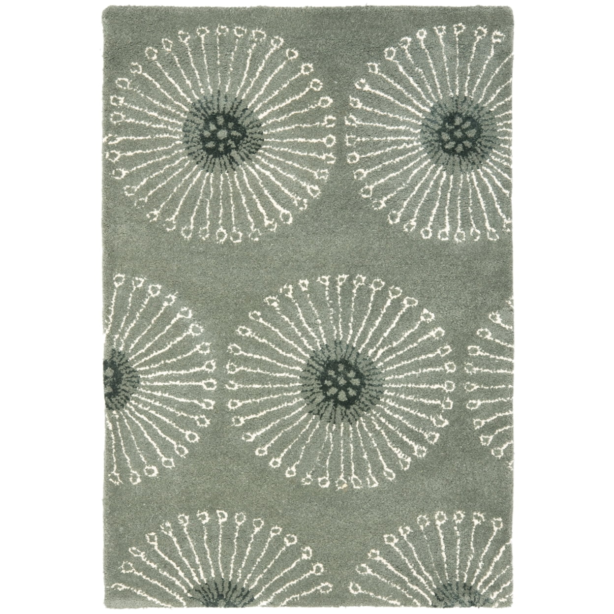SAFAVIEH Soho Adeline Floral Wool Area Rug, Grey/Ivory, 5' x 8'