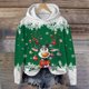 thumbnail image 2 of WILLBEST Sudadera Deportiva para Mujer, Estilo Casual, con Estampado Navideño de Ciervos con Cabeza Grande y Copos de Nieve, Cuello Redondo, Manga Larga y Capucha Ligera Grande, 2 of 4