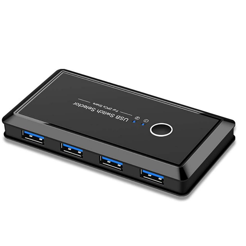 Switch KVM USB 3.0 2 PC – Partage Clavier Souris Imprimante Scanner USB-C – Commutateur 5 Gbps Avec Télécommande