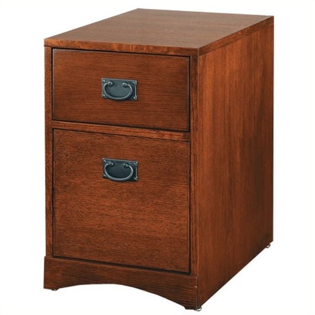 Martin Furniture Mission Pasadena 2 Drawer Mobile Vertical Wood File Cabinet in Mission