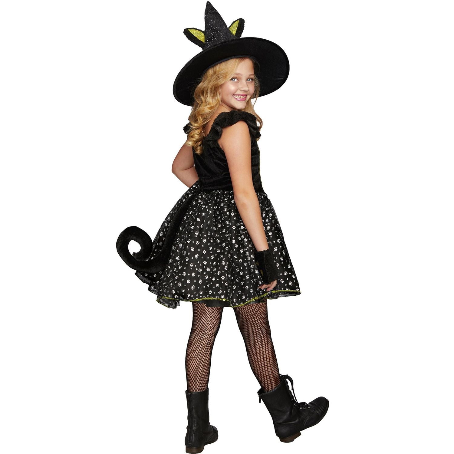 Filles Minou Sorcière Petit Costume Halloween