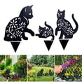 thumbnail image 4 of Toystoory Gato de Metal gatito estatua de Metal clavija 2D de gato decoración de inserción de suelo para decoración regalo mansión césped Almacenamiento y organización del hogar Toystoory HA023754-00, 4 of 6