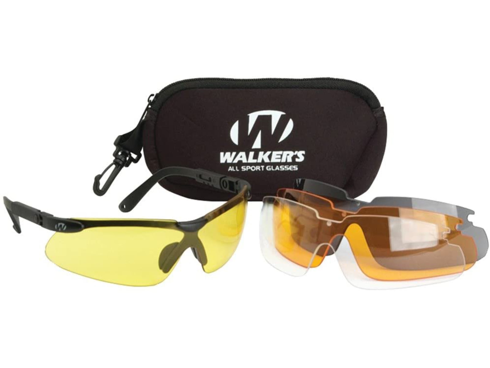 Walkers GWPASG4L2 Sport Glasses Interchangeable Lens Black Polymer Frame Polycarbonate Lenses Clear/Yellow/Amber/Brown - image 2 of 2